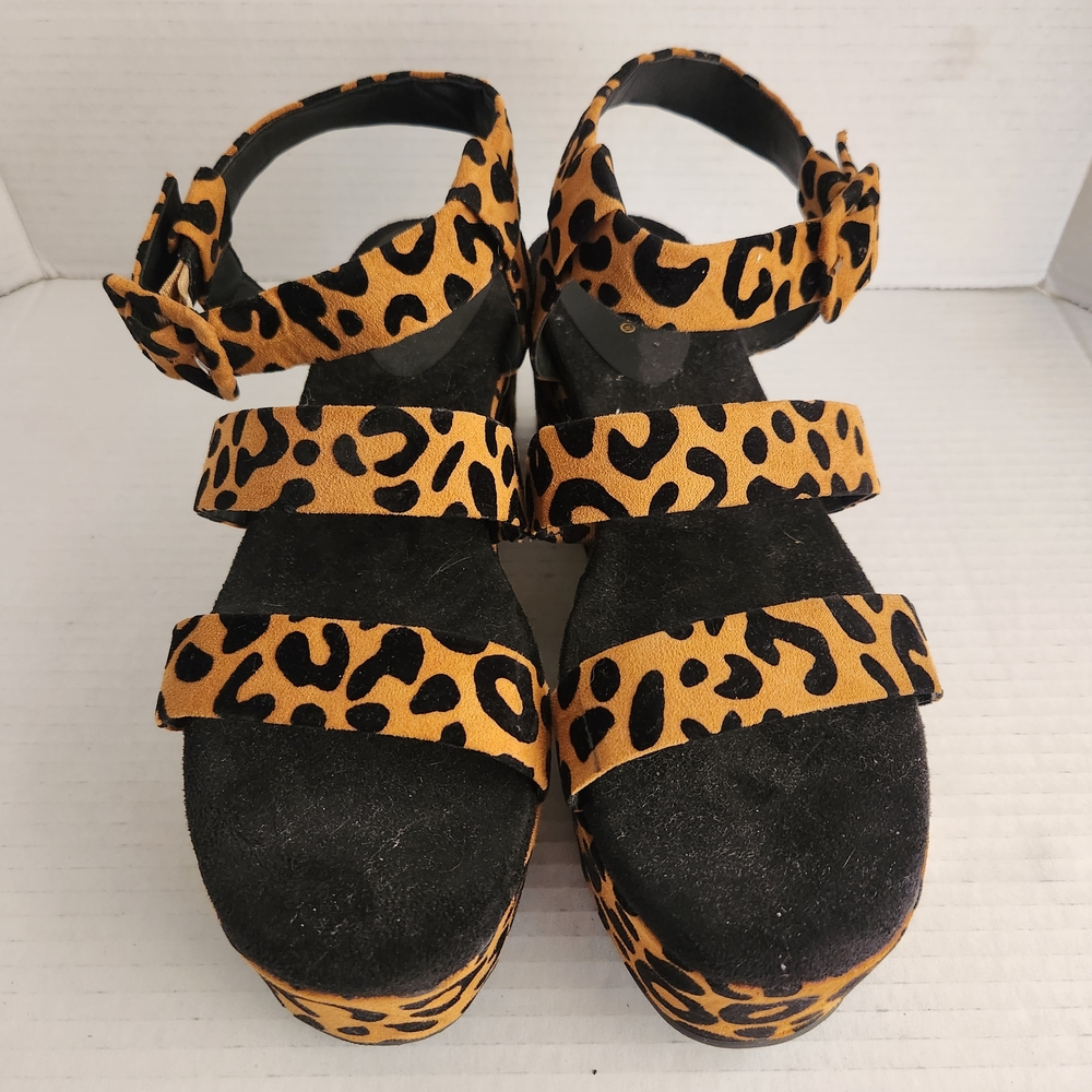 Leopard Print Platform Sandals